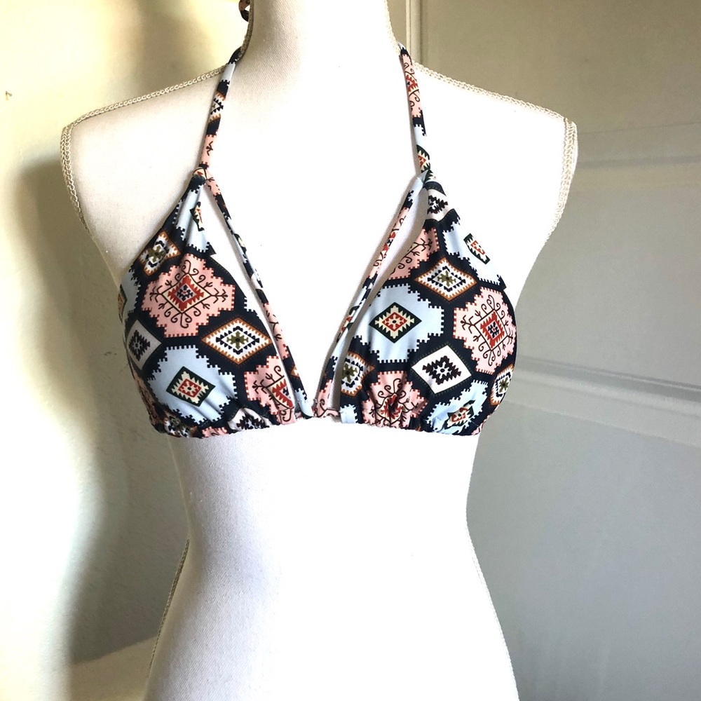 Tribal Print Triangle Swim Top